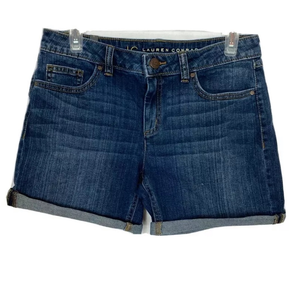 Lauren Conrad Denim Roll Cuff Shorts Dark  6
